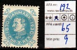 Ugeauktion 877 - Ustemplede BT. AFA 186 - 195 #133028