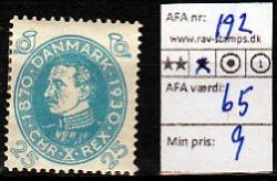 Ugeauktion 824 - Ustemplede BT. AFA 186 - 195 #125028