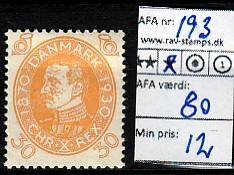 Ugeauktion 819 - Ustemplede BT. AFA 186 - 195 #134036