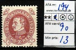 Ugeauktion 822 - Ustemplede BT. AFA 186 - 195 #129038